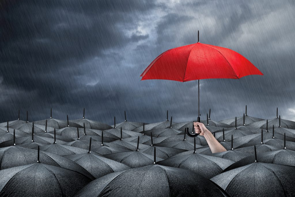 Der rote Schirm der Resilienz